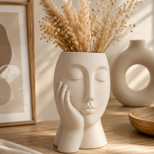 Face Art Ceramic Vase
